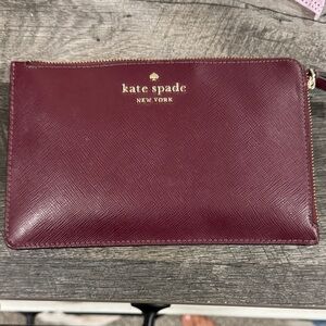 Kate Spade Maroon Leather Pouch